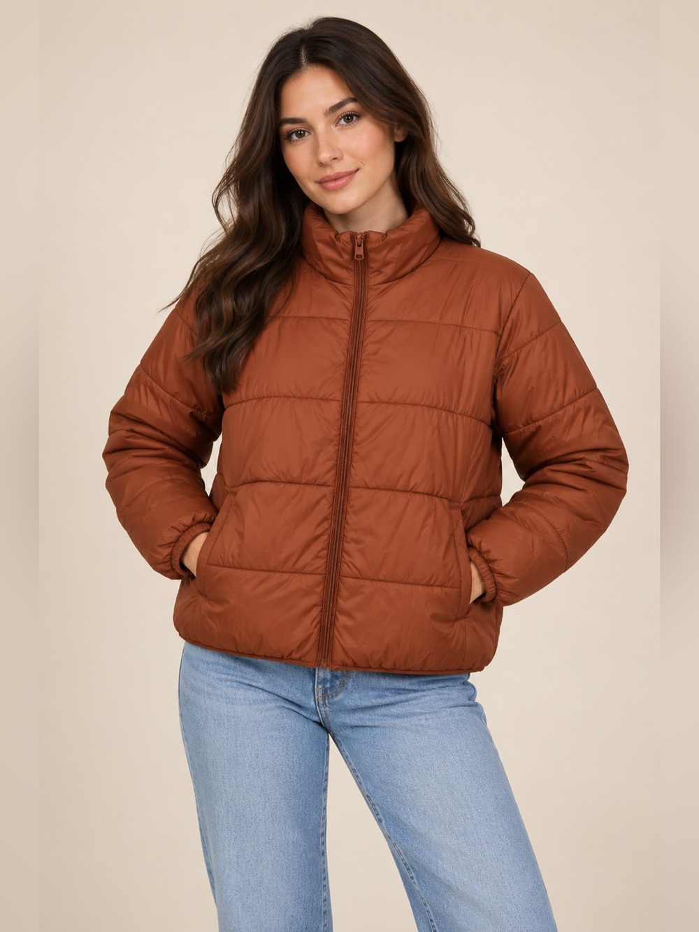 Universal Thread Rust Brown Puffer Jacket Women’s 1X